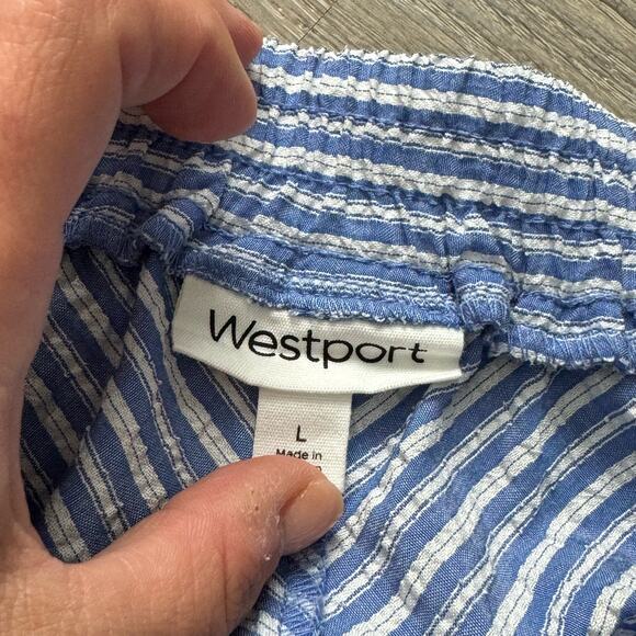 Westport Blue and White Striped A-line Maxi Skirt - size L - Picture 3 of 7